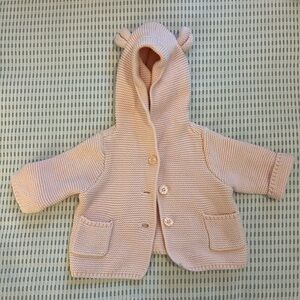 GAP Pink Knit Baby Jacket with Ears